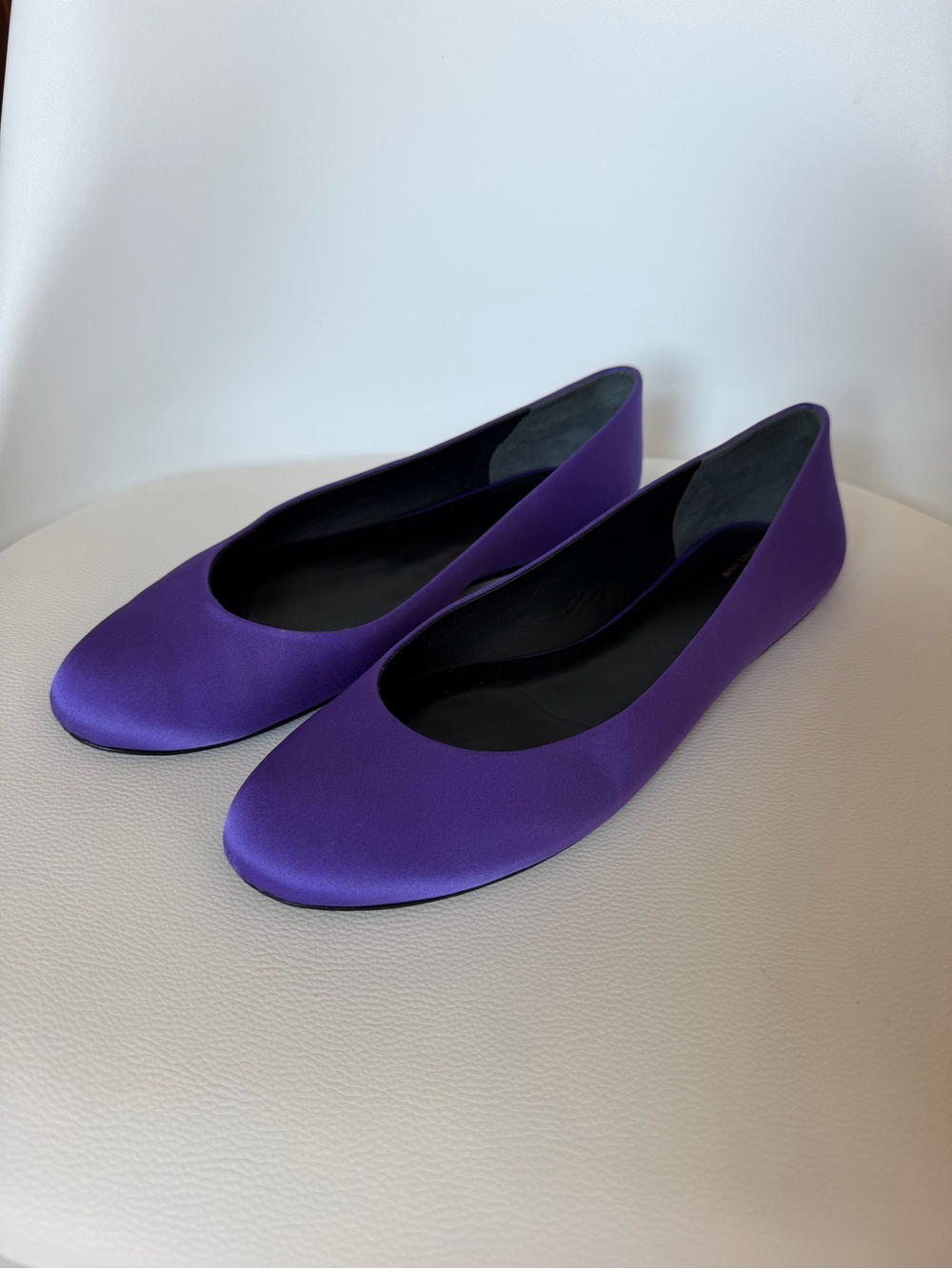 Reformation x Courtney Grow Satin Ballet Flats Purple Size 8 - Picture 3 of 6